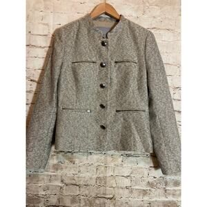 Classiques Entier Jacket Womens Medium Silver Gold Glitter Button Up Lightweight